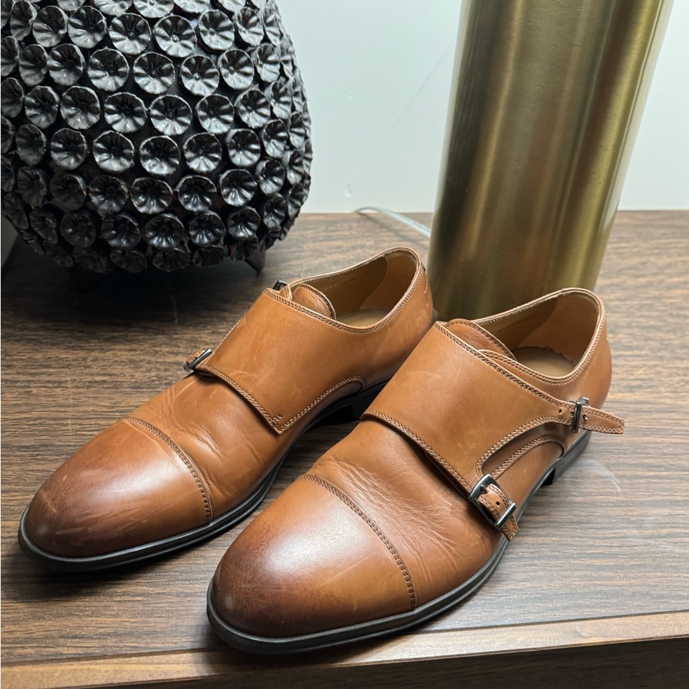 Hugo Boss Tan Leather Oxfords